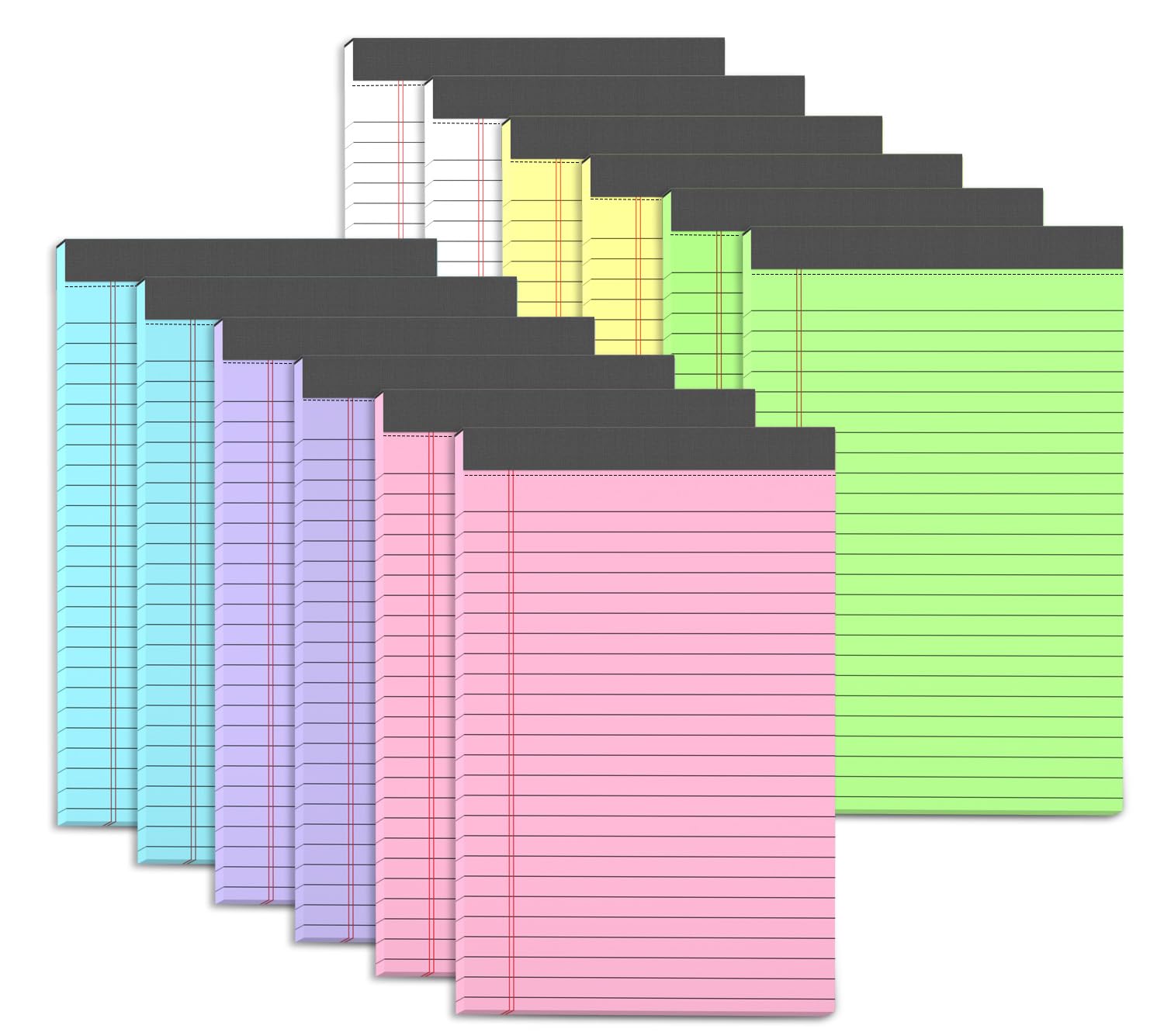 12 Pack Legal Pads 5x8 Inch Colorful Note Pads for Writing NotePads Narrow Ruled Small Notepad 5x8 inch