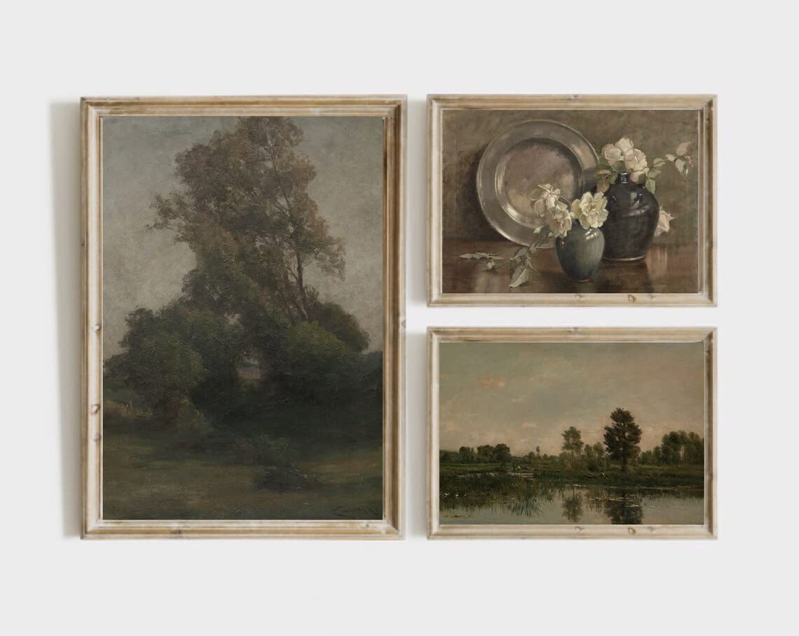 Amazon.com: Set 3 Antique Wall Decor Country Wall Art, Botanical Wall ...