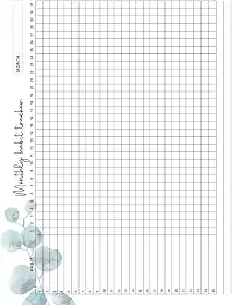 Monthly Habit Tracker: Undated 109 Month with Spaces for 25 Daily Habits Beautiful Watercolor Green Leaves