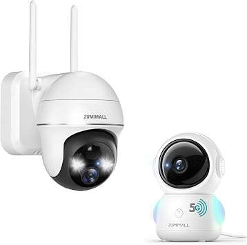 ZUMIMALL 360 Indoor Security Camera, 3MP Baby Monitor Camera, 24/7 Recording Wired Security Camera, 5G/2.4G WiFi Pet Camera, Cry Detection/One-Click Call/Real-Time Alarm/Auto Tracking/AI Analysis