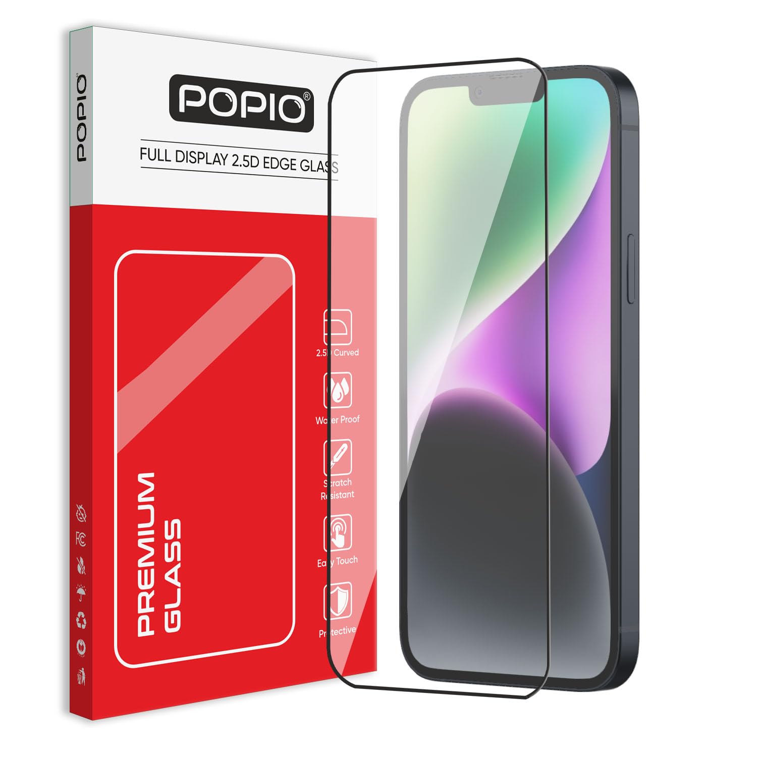 Military-Grade Gorilla Tempered Glass For iPhone 14 Plus (Black) Edge-To-Edge Protector Coverage With Easy Installation Kit