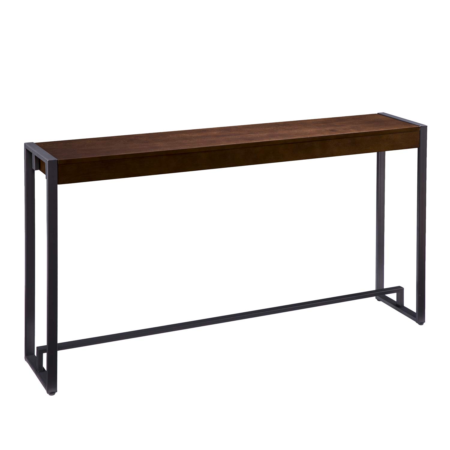 SEI Furniture Macen Narrow Console Table, 54 in x 11. 5 in x 29. 75 in (D x W x H), Dark Tobacco/Gunmetal Gray