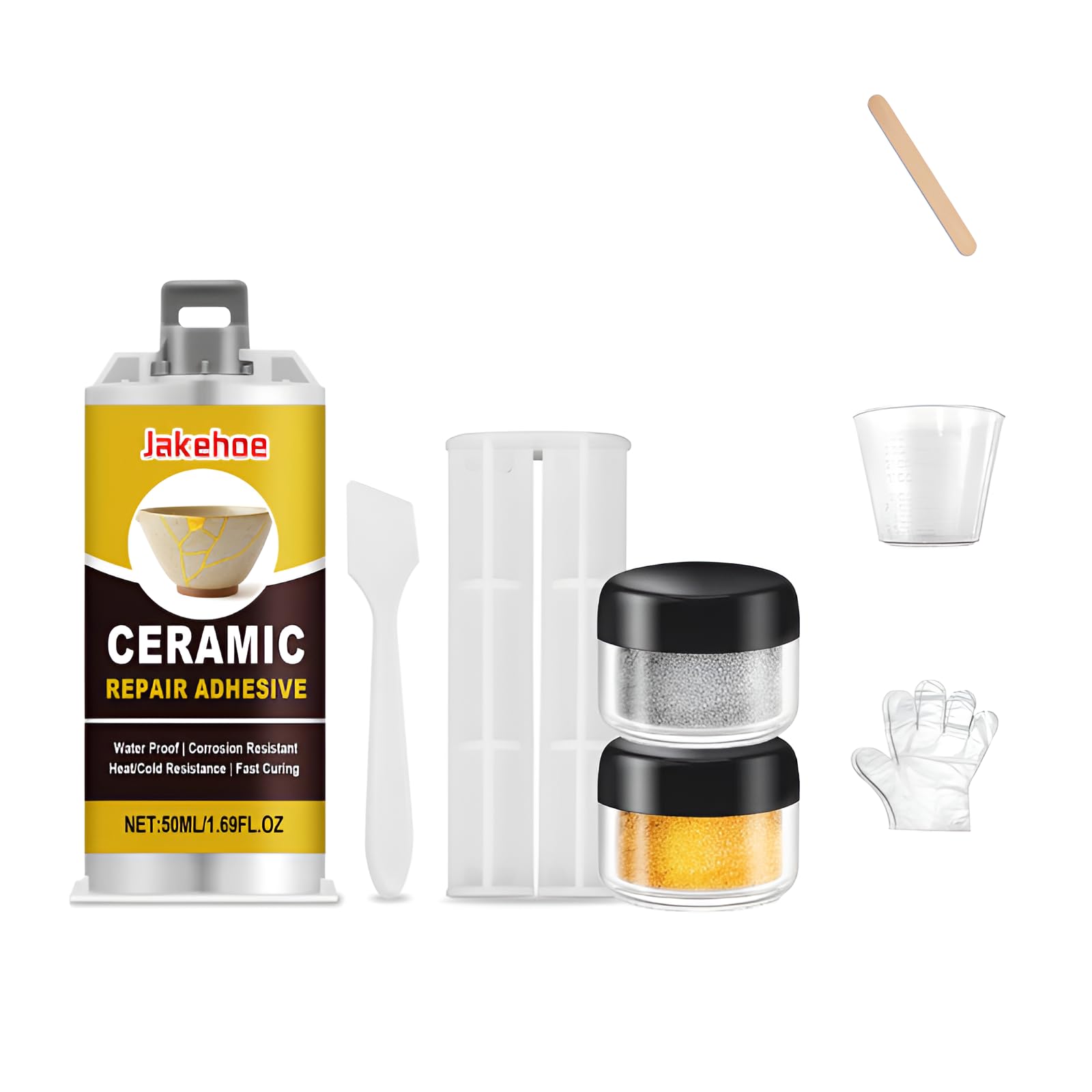 Caividom Kintsugi Repair Kit Gold Silver Powder Ceramic Porcelain DIY Craft