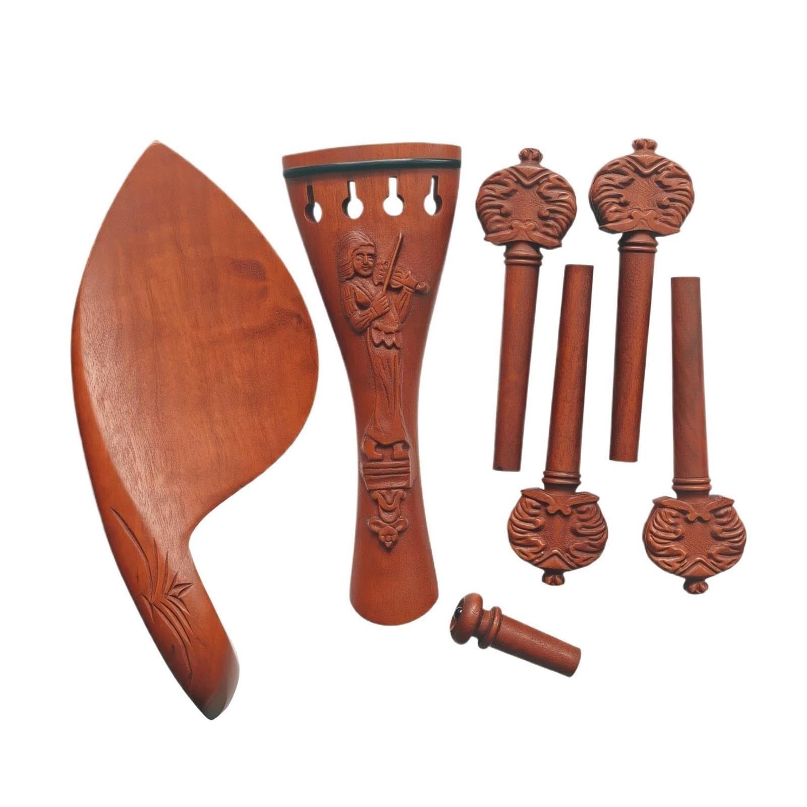 Juego Piezas Violín 4/4 Madera Jujube Tallada Cordal Mentonera Clavijas