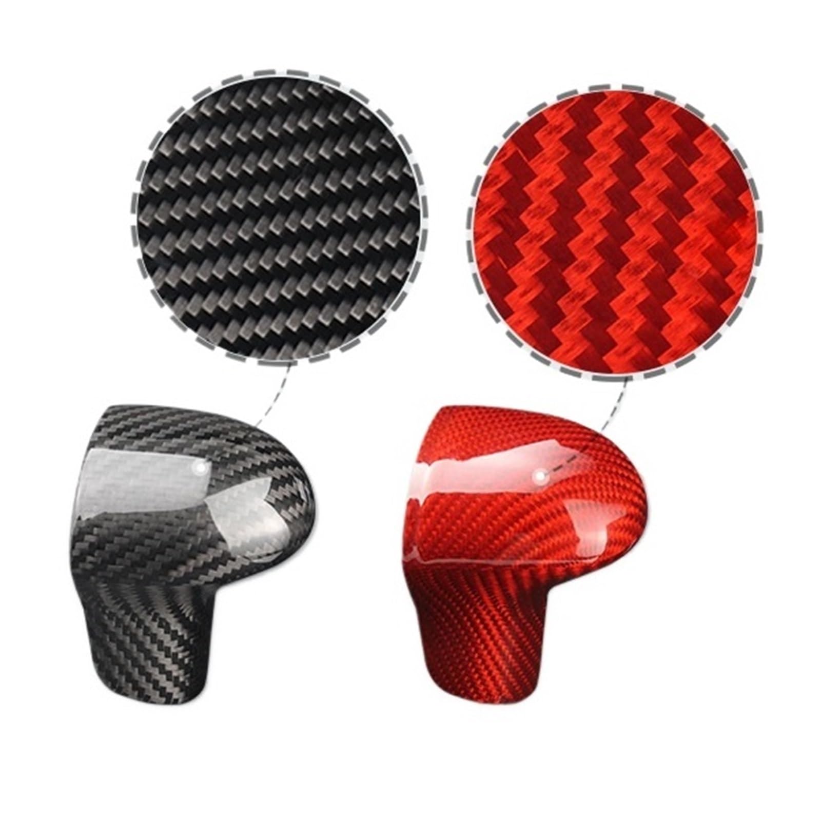 Zyhozgjbg Red Compatible For Audi A4l A5 Q5 A6l Q7 Carbon Fiber Shift Knob Cover