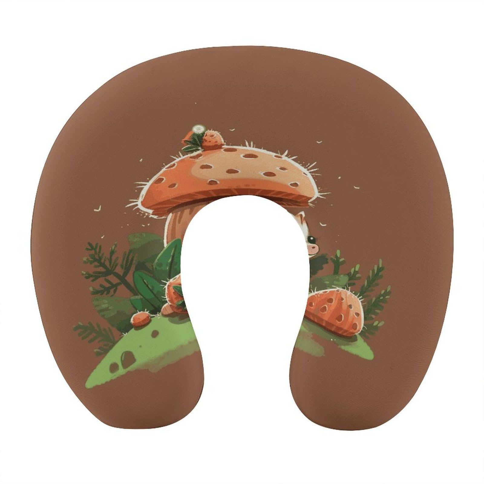 Btcowzrv Style Hedgehog And Mushroom U Shaped Neck Pillow Travel Pillows