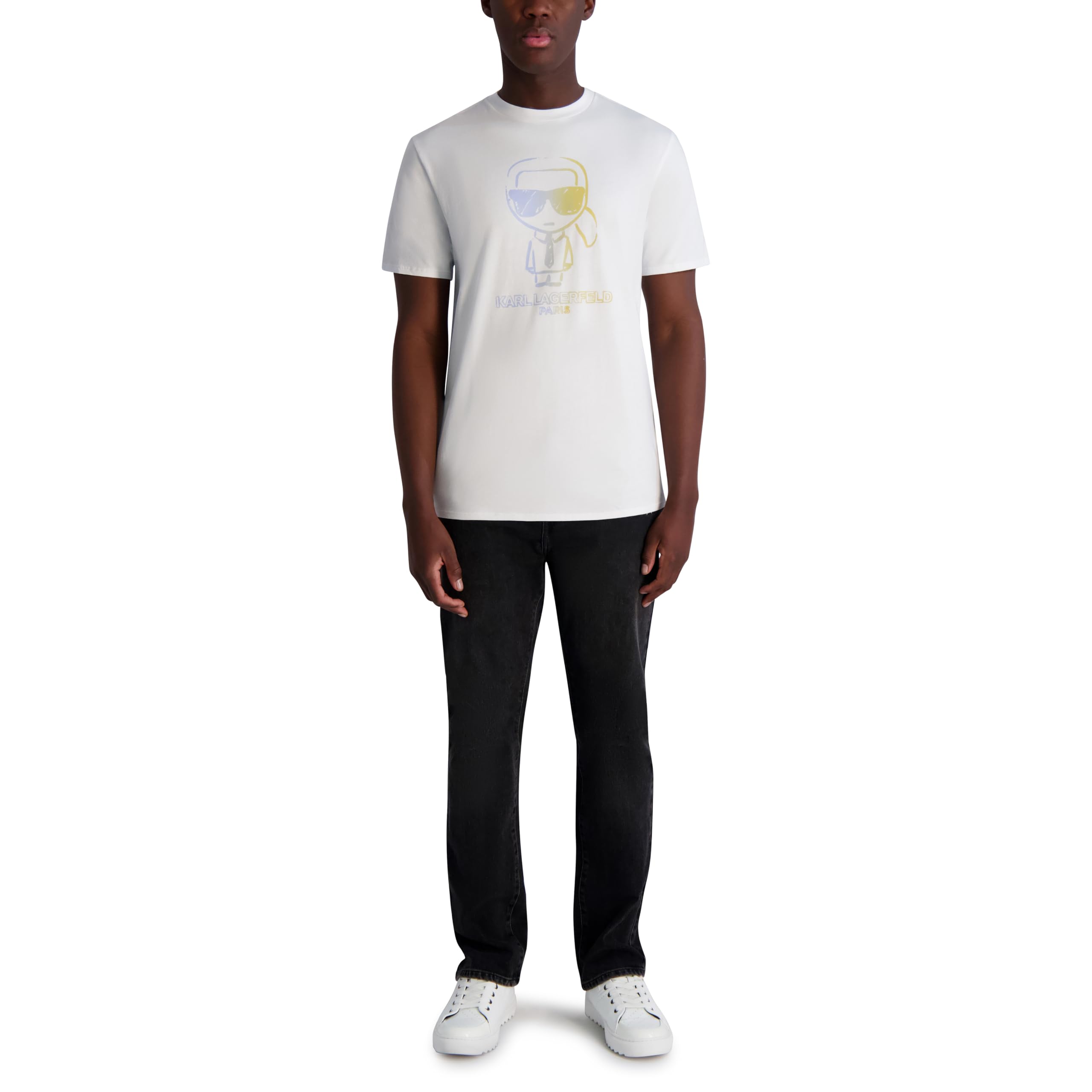 Karl Lagerfeld Mens Short Sleeve Crewneck Pastel Karl Graphic Design T-Shirt