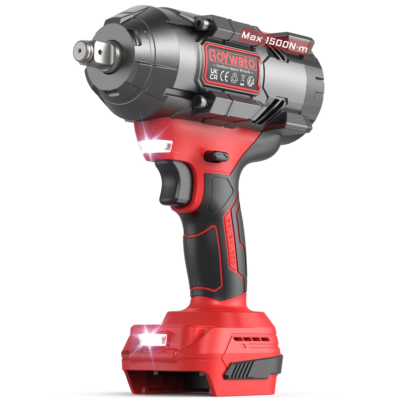 Llave de Impacto 1500Nm Compatible con Baterías Ma-kita 18V(Sin Batería) | 1/2" Pistola de Impacto con Luz LED, Motor Brushless 2800RPM, 3 Velocidades, Modo RSS, Solo Herramienta, para Automotriz