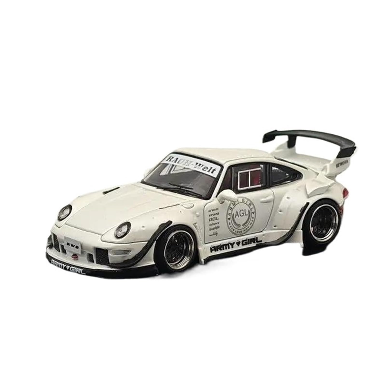Metallo Scala Replica 1 64 Per Porsche RWB 993 Rauh-Welt AGL Bianco Sport Car Modello Pressofuso Collezione Limitata Auto Giocattoli Hobby Veicoli Giochi Set