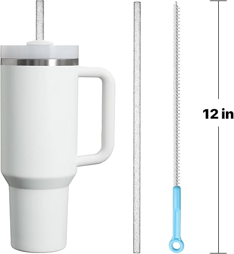 Miniatura 4 de Mt.Jun Paquete de 6 popotes reutilizables con purpurina, 12 pulgadas de largo, se adapta a vasos Stanley de 3040 onzas, material PCTG de alta