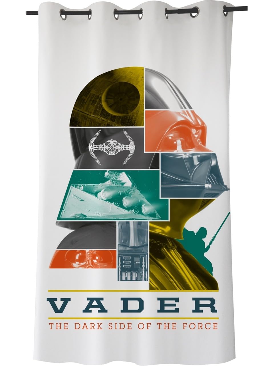 Star Wars Düz Pamuk Saten Hazır Perde, Çok Renkli, Tekli