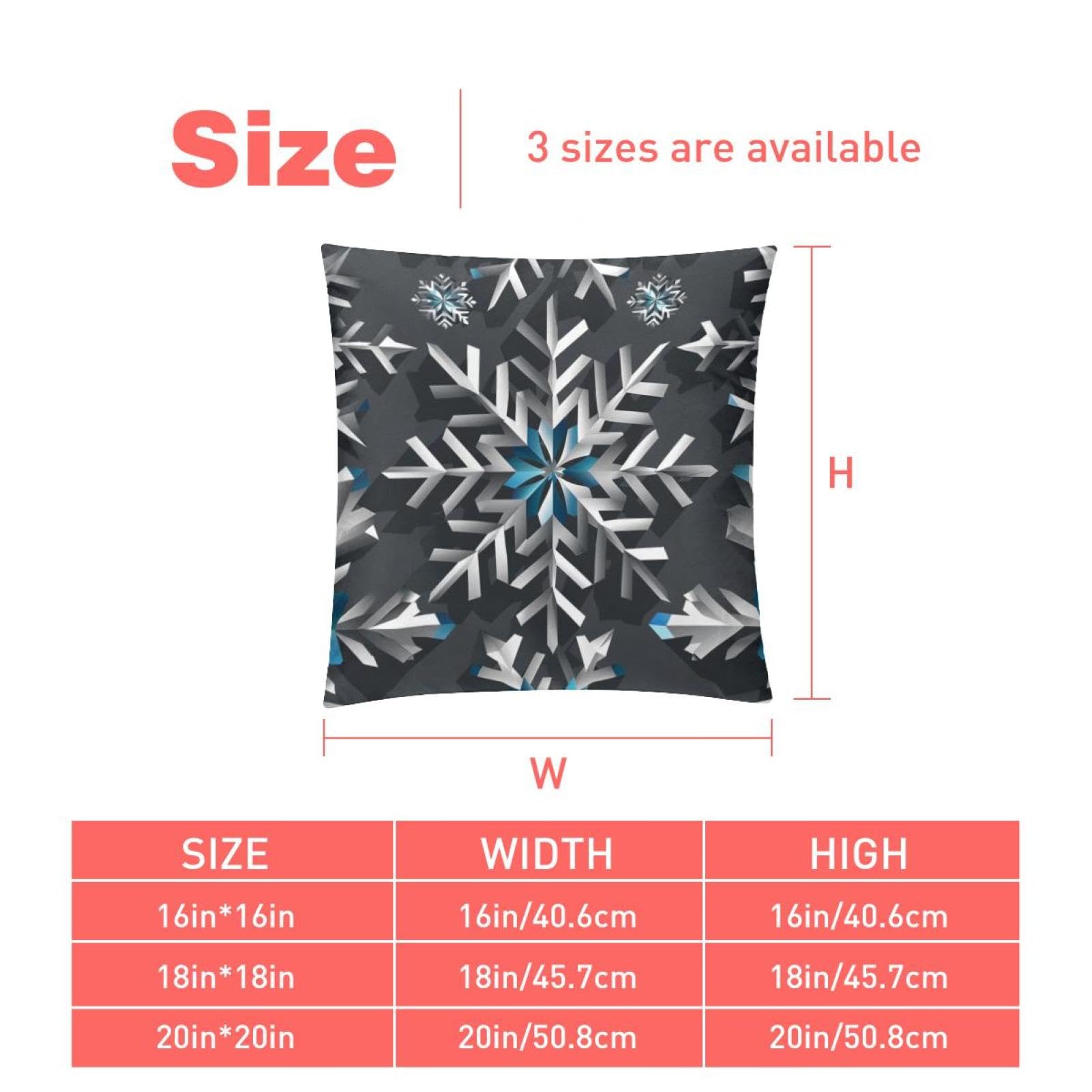 Set Da 2 Federe Per Cuscino Grigie Con Ricamo Fiocco Di Neve: Cotone, 45x45 Cm. Decorazione Natalizia Elegante.