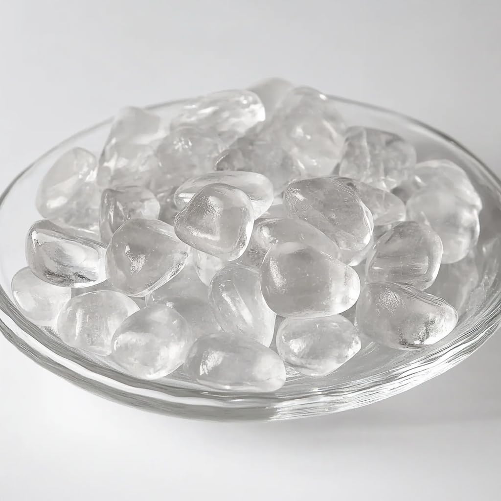 Clear Quartz Healing Crystal Stone Set - Natural &amp; Polished Stones for Healing, Meditation, Reiki, Chakra, Crafting &amp; Decoration (0.6 inches)