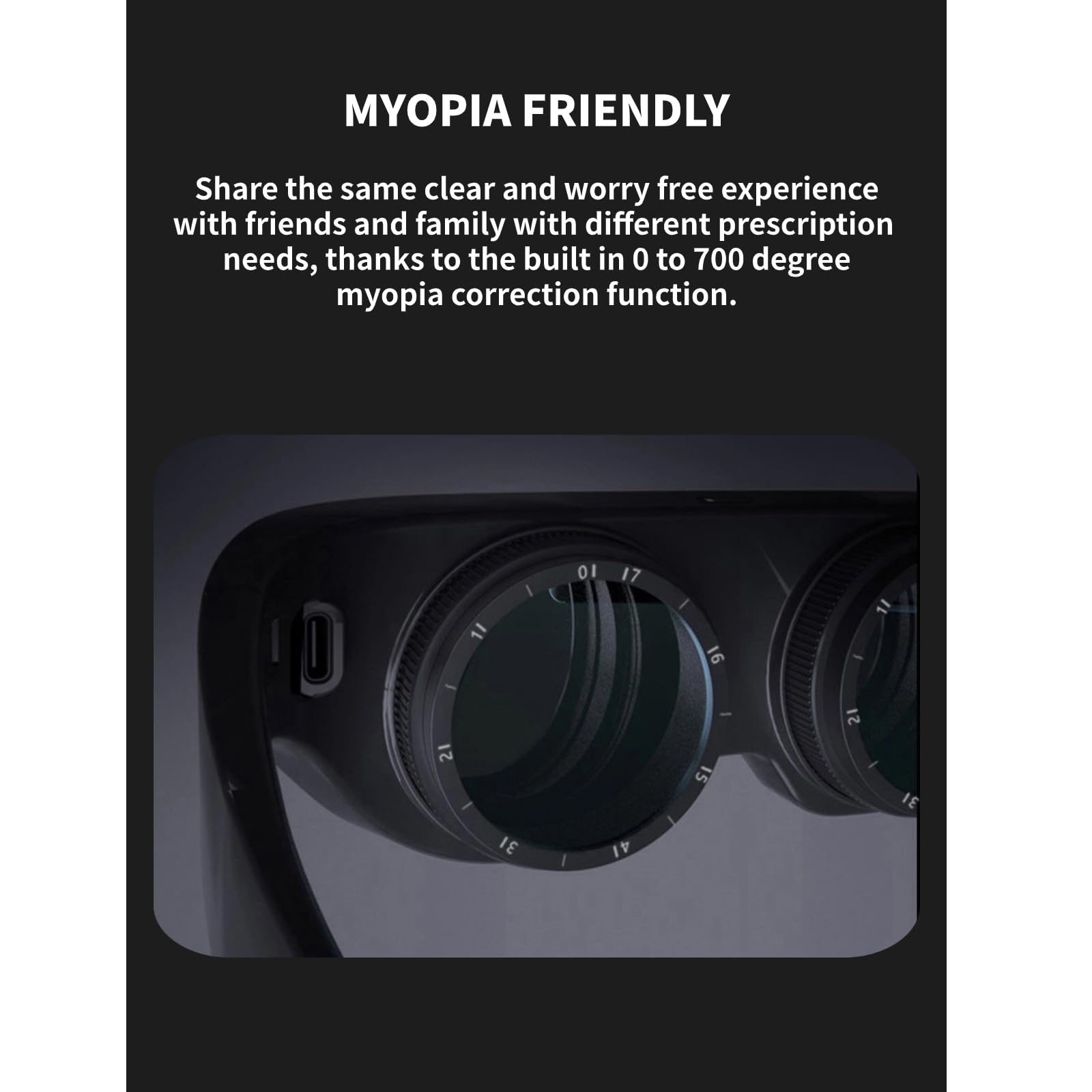Occhiali 3D Intelligenti, Occhiali 4K HD IMAX Gaint Screen 3D con Correzione della Miopia, Occhiali per Cuffie VR Compatibili con la Miopia, Occhiali per Videogiochi con Visione