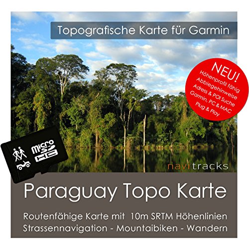 Paraguay Garmin Karte TOPO 4 GB microSD. Topografische GPS Freizeitkarte für Fahrrad Wandern Touren Trekking Geocaching & Outdoor. Navigationsgeräte,
