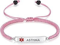 Vista 219 de mnmoom Pulseras de alerta médica para mujer, pulseras de identificación médica de corazón de acero inoxidable con grabado gratuito