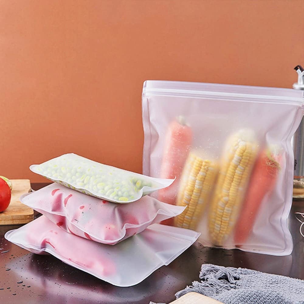 Sacchetti Per Alimenti 5pcs cucina in silicone alimentari sacchetto di stoccaggio contenitore riutilizzabile frutta vegetale stand up zip shut borse organizer Ziplock Bags