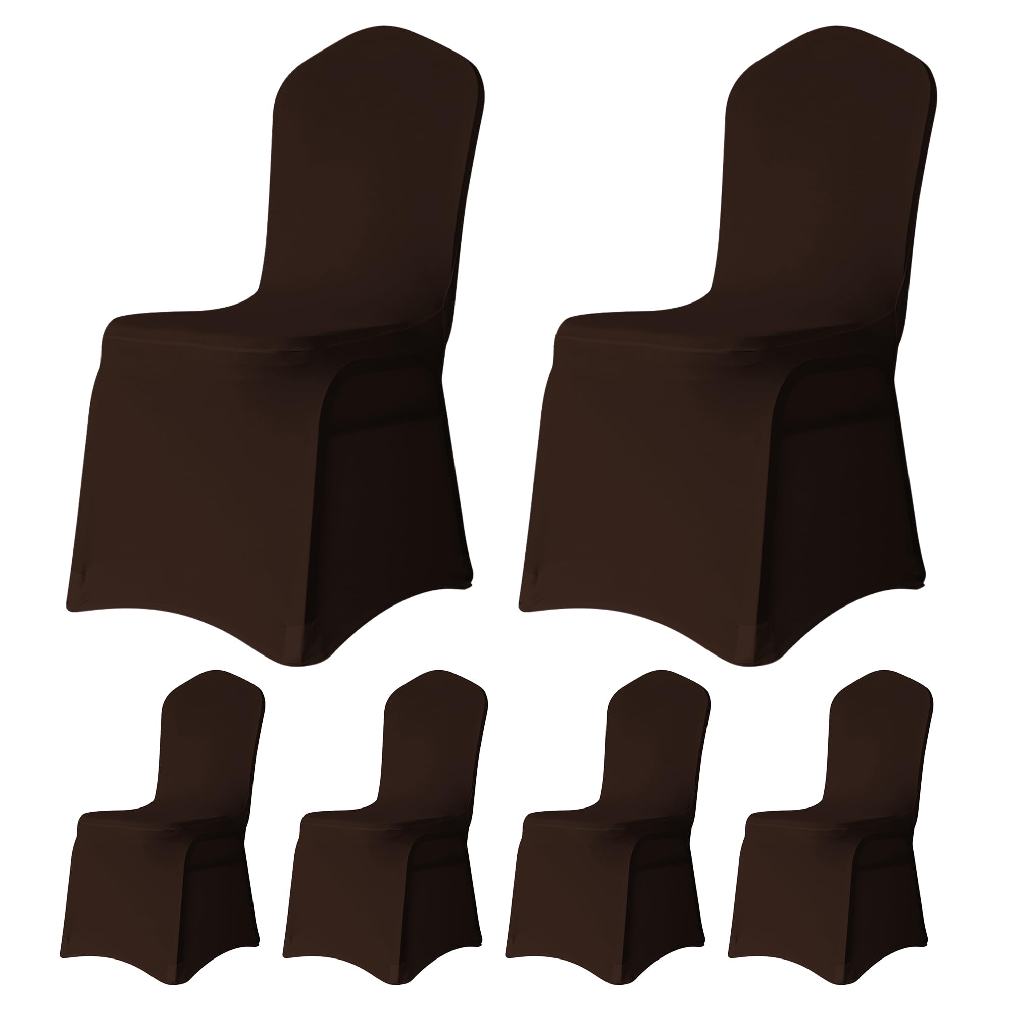 Trimming Shop Wedding Chair Covers Flat Front Design, Chocolate, Pack of 8 โ image 1