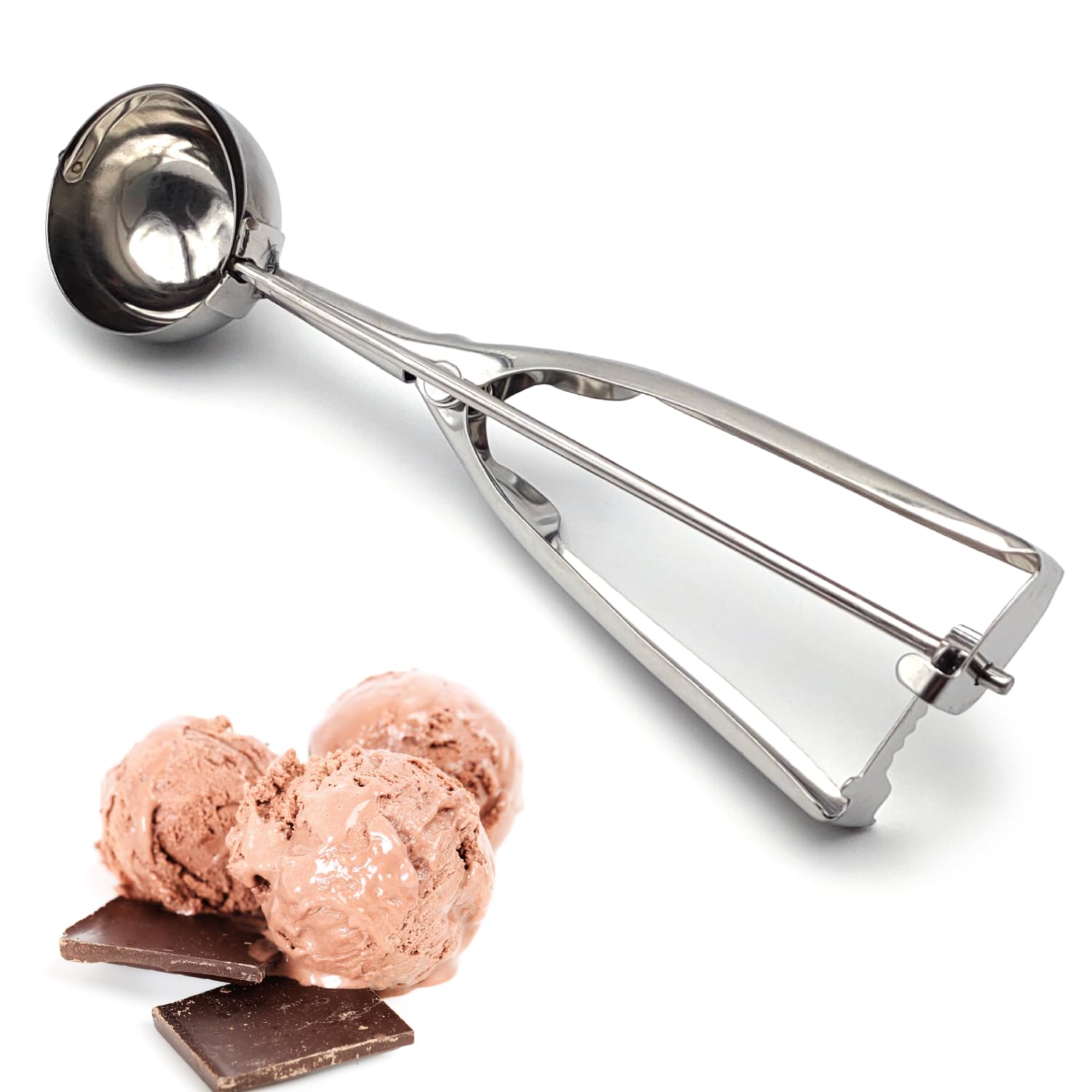 Cucchiaio Gelato In Acciaio Inox 304 | Paletta Con Grilletto Per Gelato, Polpette E Biscotti