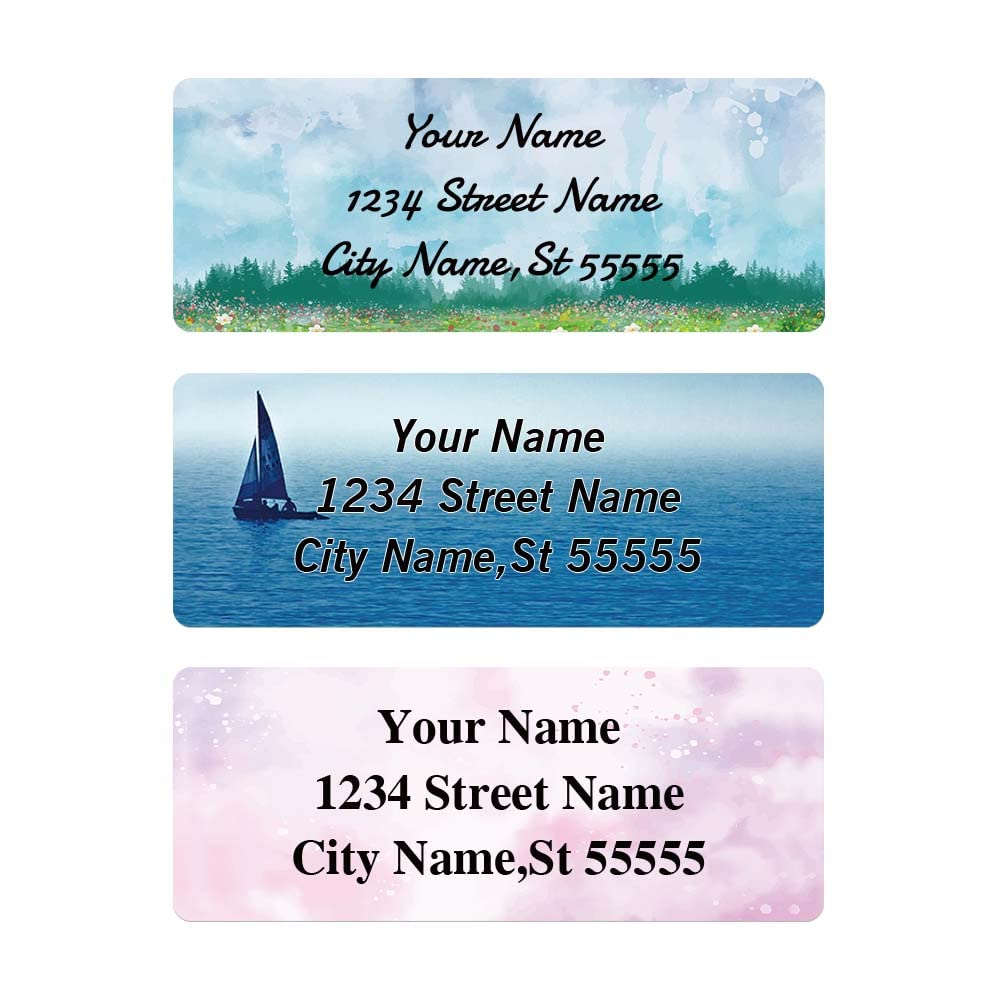 AWUSA Return Address Labels - Personalized Labels, Custom Colorful Patterns, Can Be Used for Box, Paper, Plastic, Glass, Metal (2.6x1 Inch, Set of 220