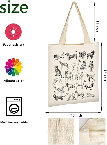 Miniatura 3 de Bolsa de lona AUSVKAI estética para mujer, lindas bolsas de tela reutilizables de algodón para compras, playa, comestibles