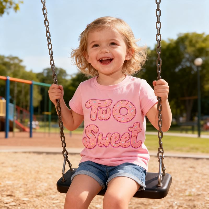 Image of Toddler Girls 2nd Birthday Shirt Outfit for Girls Cute Two Years Old Birthday Gift