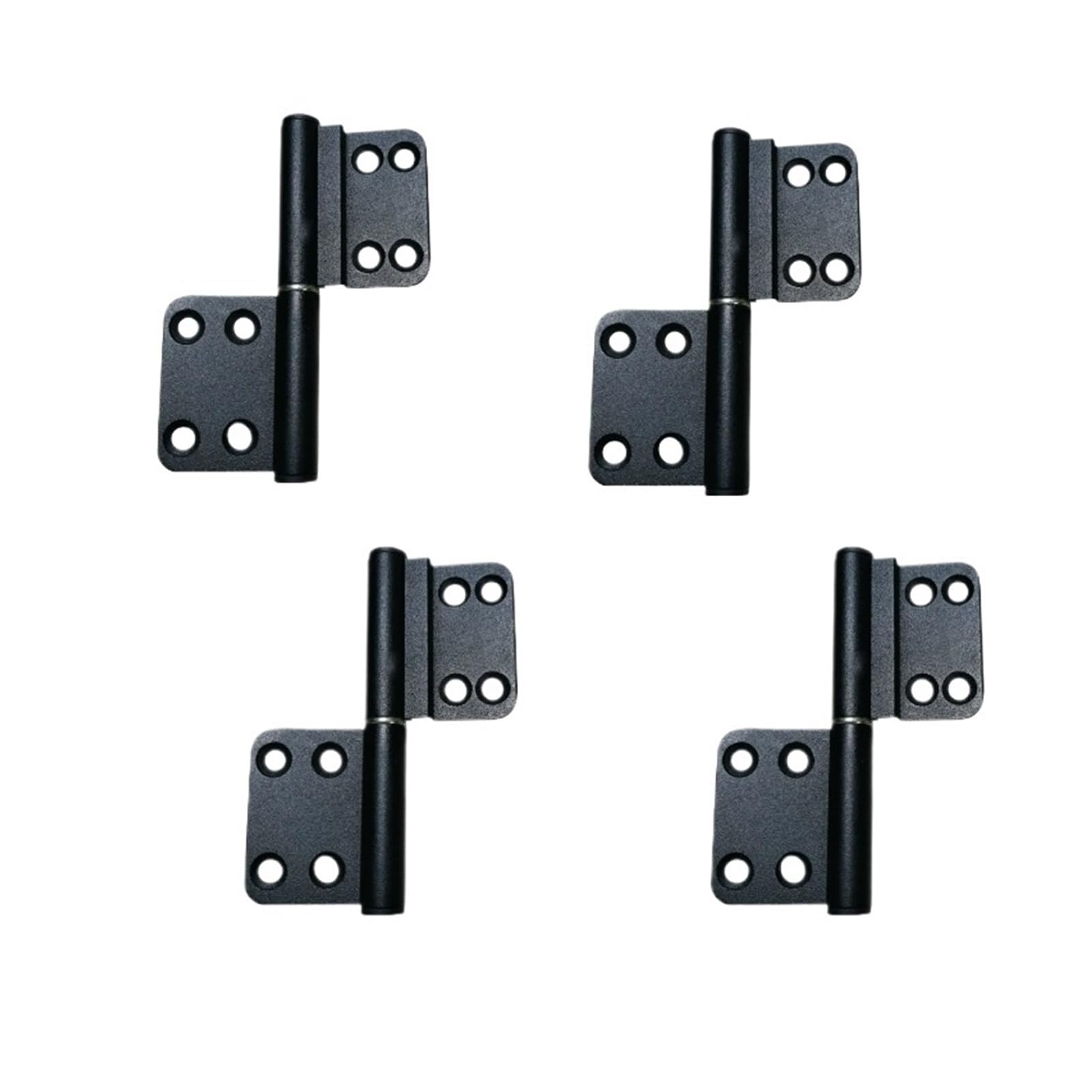 2/4PCS Flag Hinge Detachable 4 Inch Kitchen Hinges Removable(Black 4pcs)