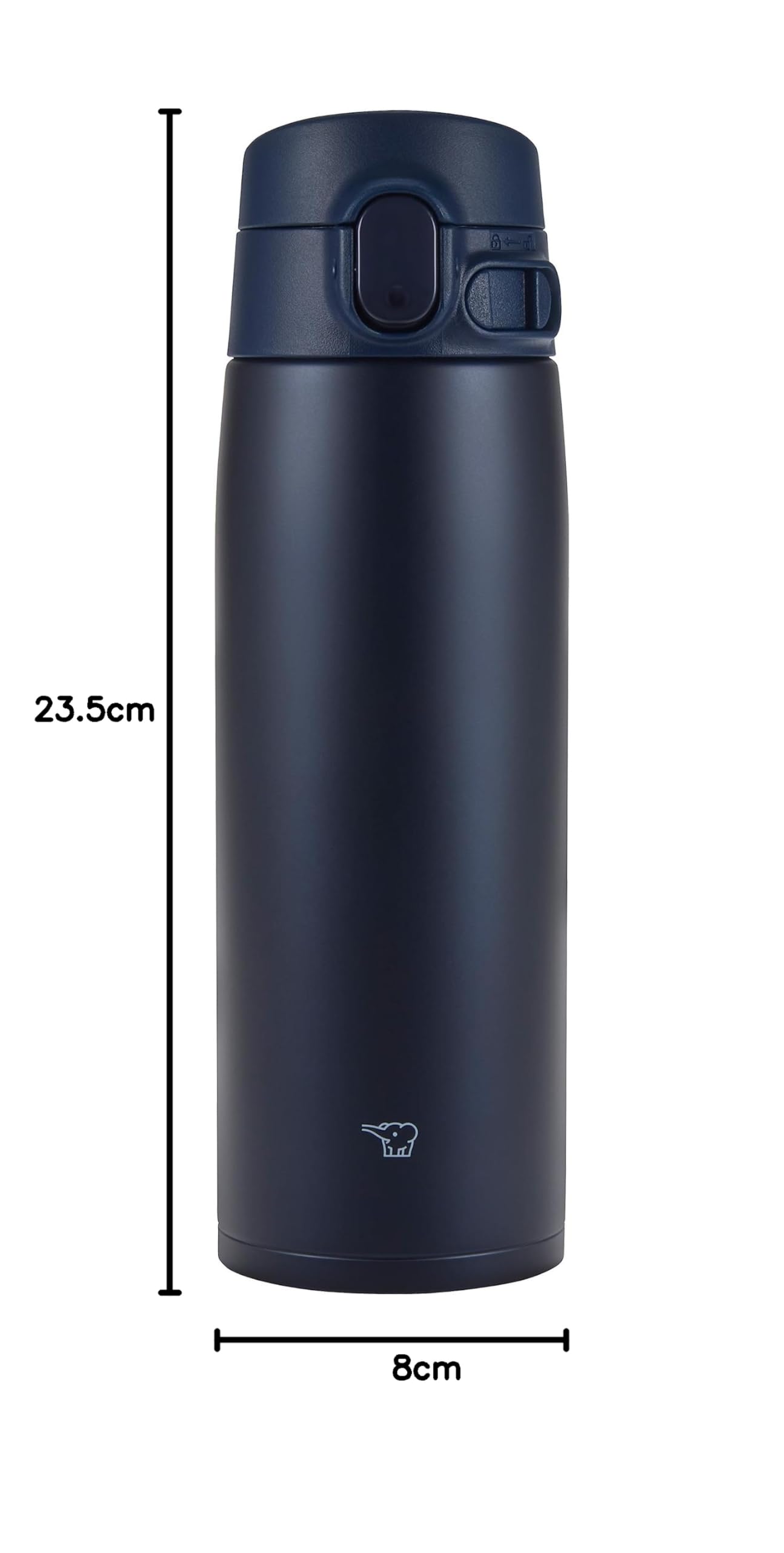 Zojirushi SM-VA60-AD - Botella de agua, taza de acero inoxidable con apertura táctil, sin costuras, 20.3 onzas líquidas (600 ml), azul marino