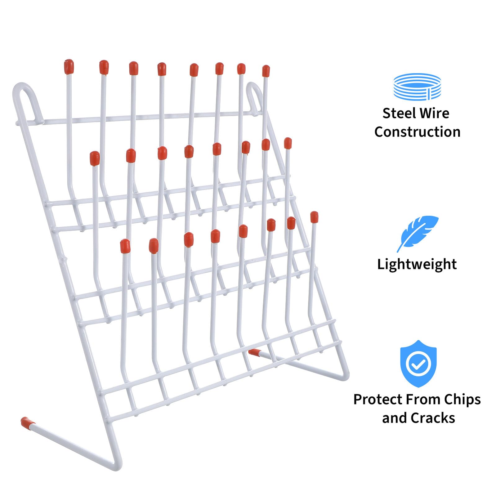 Garneck Estante de Secado Diseño Clásico y Práctico para Laboratorio Metálico Blanco Adecuado como Drying Rack para Cristalería y Tubos de Laboratorio