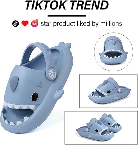 Miniatura 2 de Sandalias de tiburón para niños, pantuflas de tiburón para niños y niñas, sandalias de almohada con suela gruesa, suaves y antideslizantes