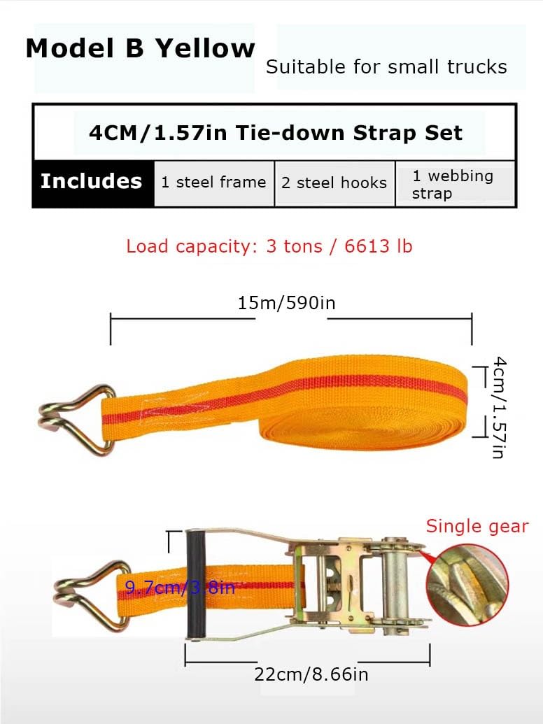 Cinghie Di Serraggio Con Cricchetto E Gancio, Cinghia Di Serraggio 5 M × 40/55 Mm 3000 Kg Cinghie Con 2 Pezzi Pesanti Come Motociclette Biciclette Valigie Ecc(W5.5cm/2.16in,L12m/472in)