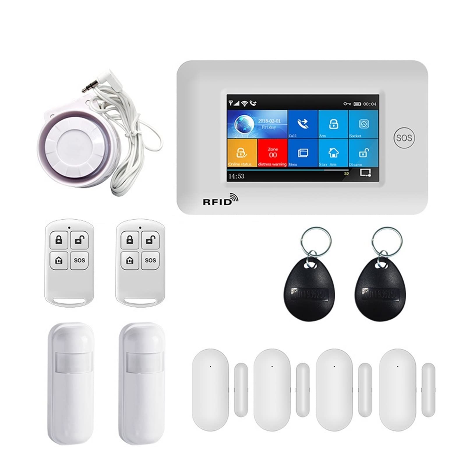 CUDTAPI TUYA Smart Security Alarms For Home Wireless Alarm APP Remote Control Compatible(D)