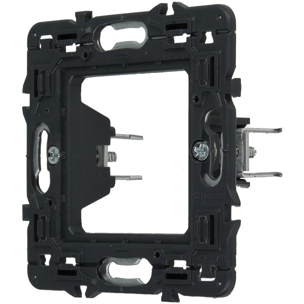 Legrand leg200921 supporto Mosaic 2 moduli a griffe, Nero