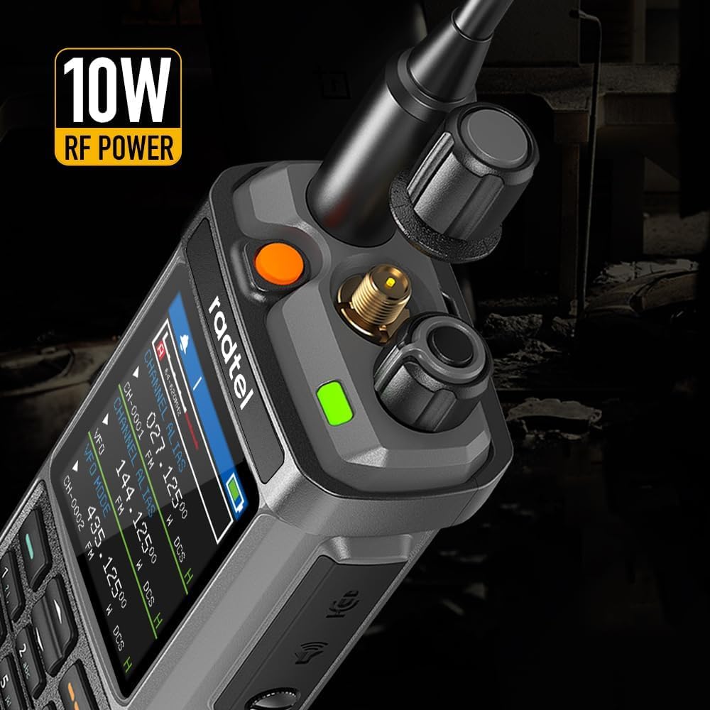 Radtel RT-880G GPS APRS 10w radioamatore walkie talkie radio CB portatile 1024 canali HF SSB Rx con ripetitore cross-band, display a colori da 2,4 pollici con cavo di programmazione Antenna SW/MW