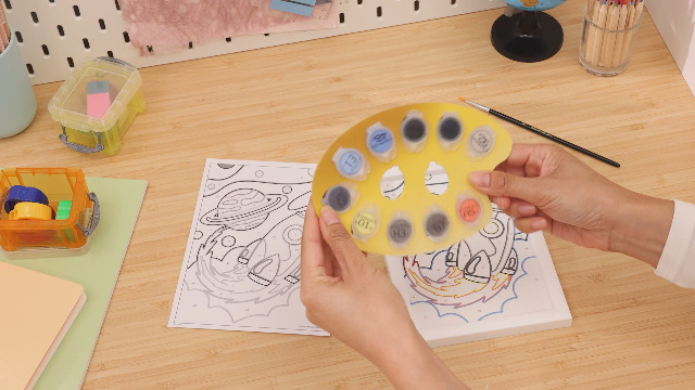 Kit Pittura Con Numeri Ravensburger - Animali Nello Spazio Per Bambini 7+, Con Cornice E Colorini