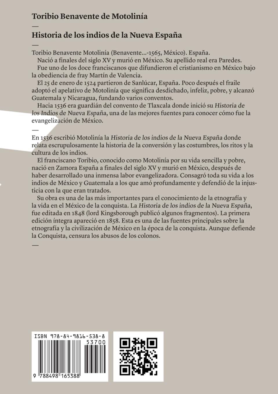Historia De Los Indios De La Nueva España