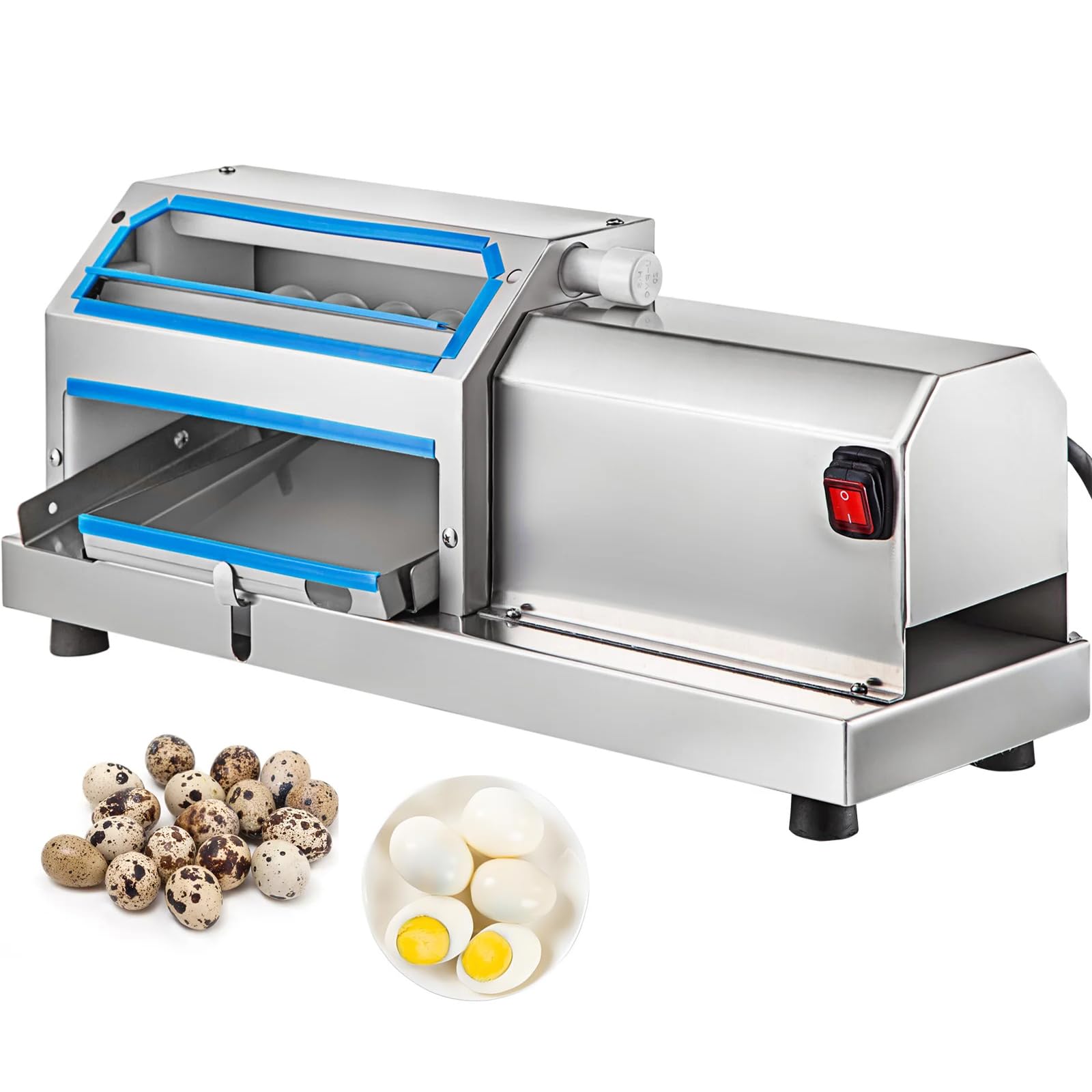 OLSKFUH Commercial Quail Egg Sheller, 60Kg/H Electric Quail Egg Peeler Machine, 25W For Boiled Quail Egg,