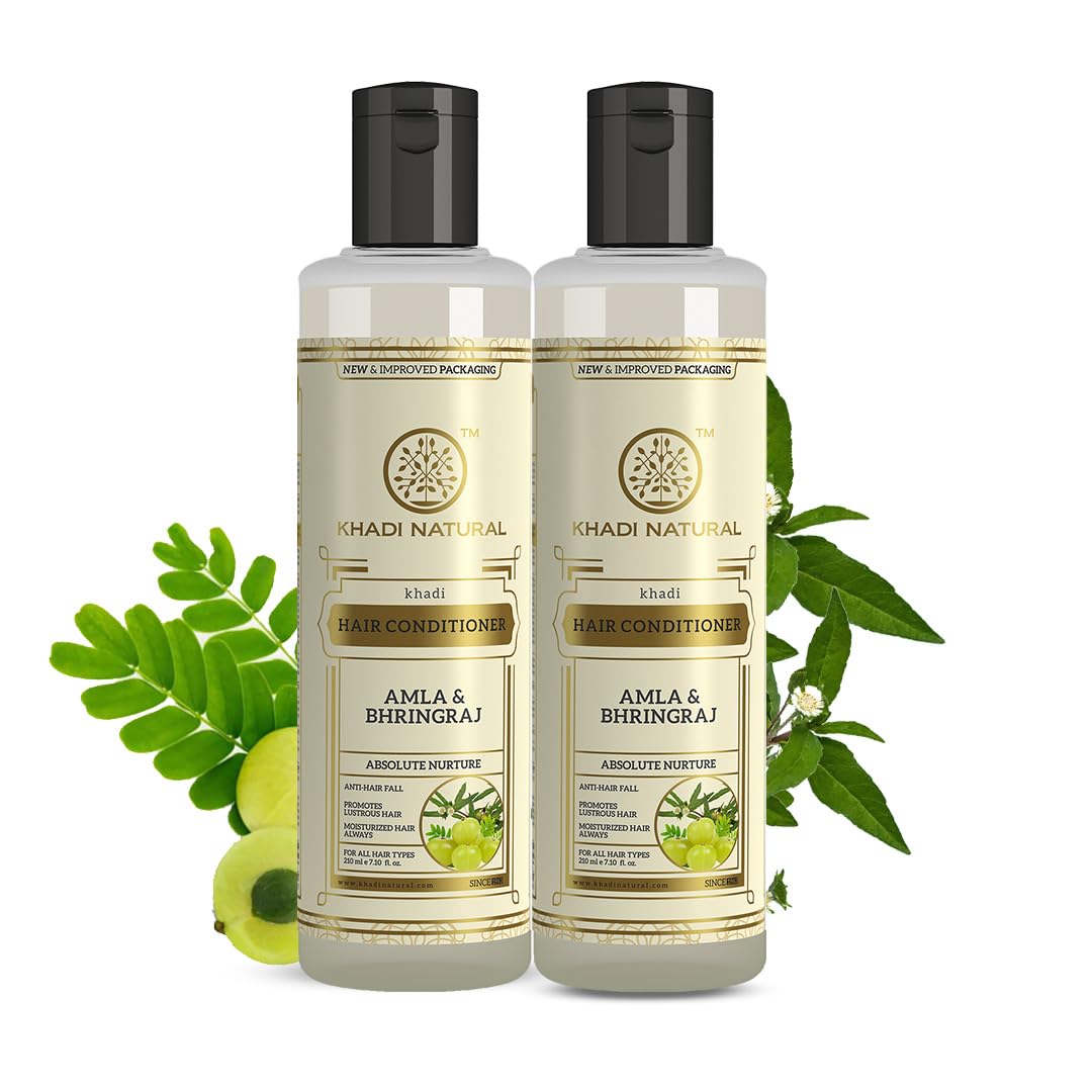Khadi Natural Amla & Bhringraj Hair Conditioner | Anti-Hair Fall | Nourishing Conditioner for Healthy Hair | Paraben & Silicone-Free | Suitable for…
