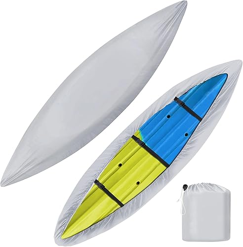 iCOVER - Funda para kayak, resistente al agua, para canoa, resistente a los rayos UV, cubierta para lancha de pesca para almacenamiento al aire
