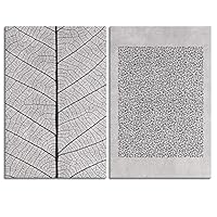 2 Panel Canvas Wall Art Black and White Flowers Canvas Prints Home Artwork Decoration for Living Room,Bedroom - 16