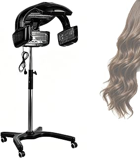Salon Hair Color Processor Wall Mount/Floor-Standing, Salon Hair Color Processor Wall Mount, with LCD Display, 5 Heating Discs, 360° Swivel Adjustable Arm BStandingBlack