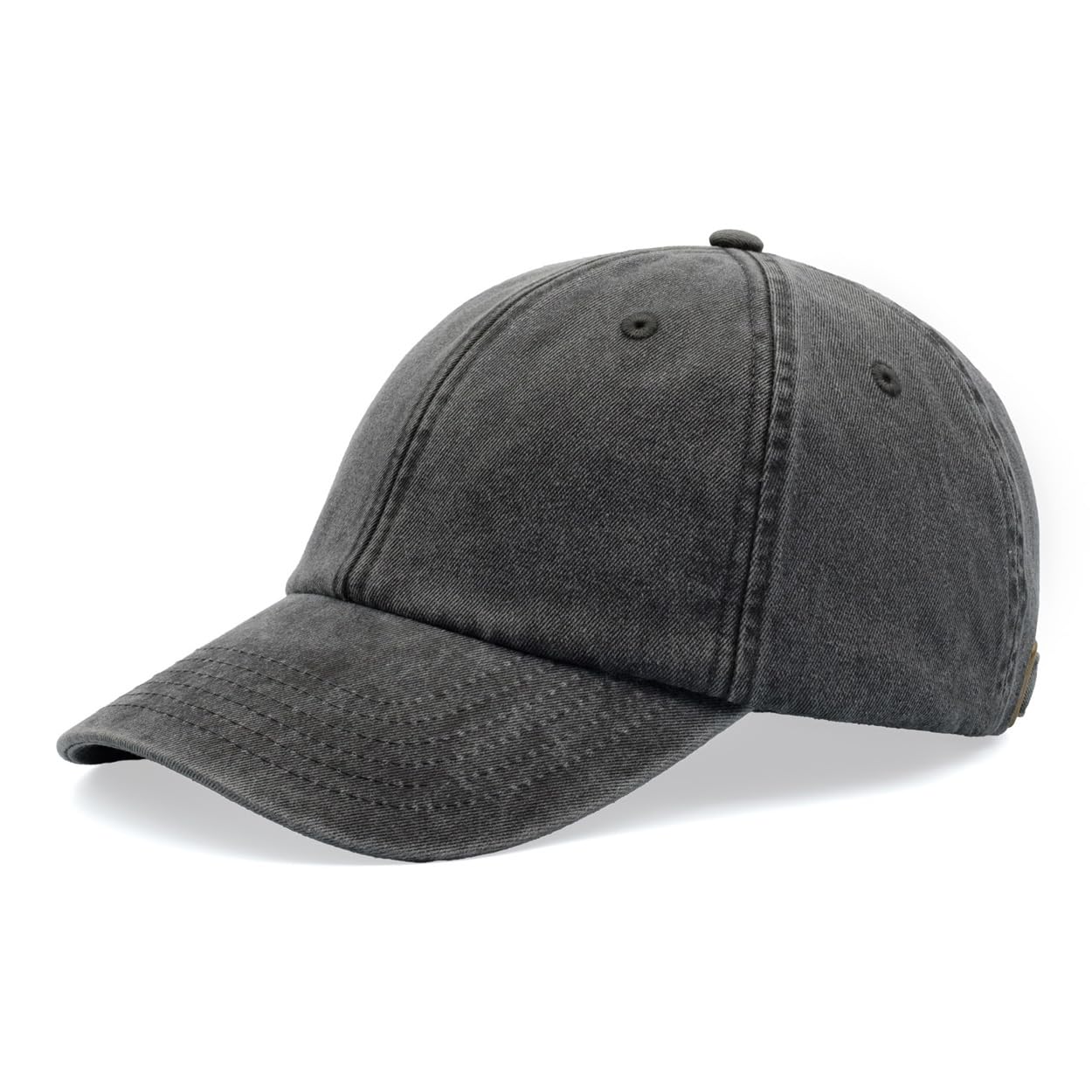 Mens Womens Baseball Cap Vintage Washed Unisex Dad Hat Adjustable Low Profile Distressed Black