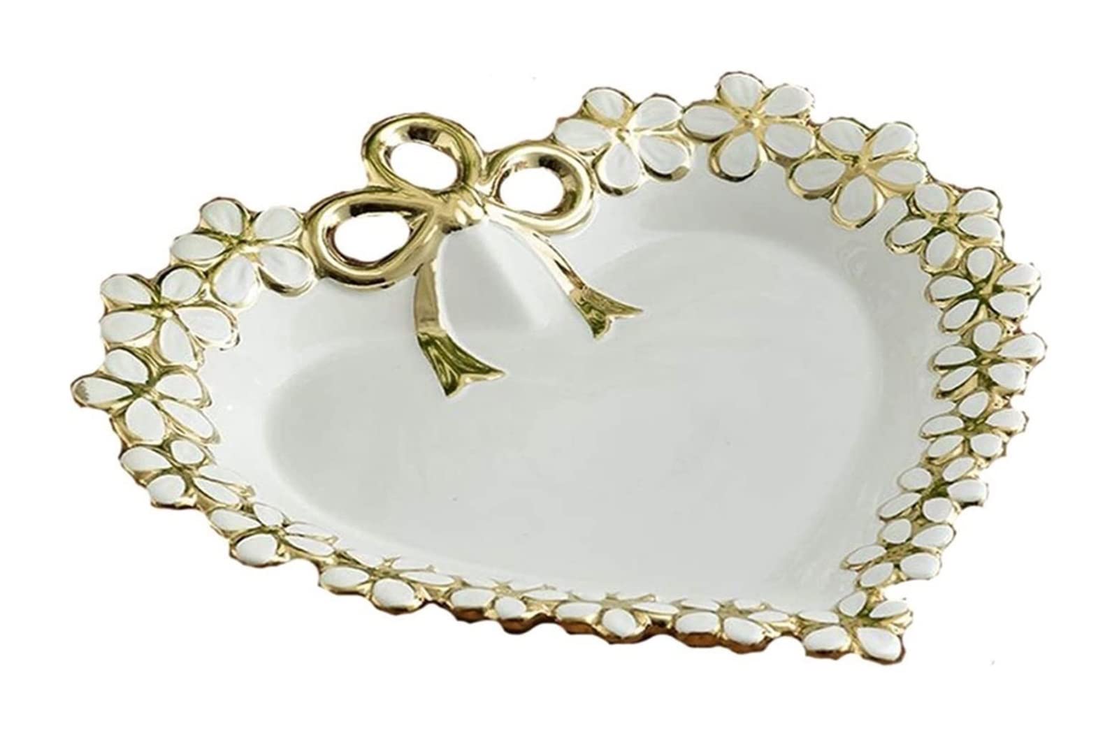 Koszyk Owoce Owoce puchar europejski ceramiczny miska owocowy kreatywny danie owoce w kształcie serca, wysokiej klasy dekoracji płyta deserowa do domu weselne Blat Kuchenny(Gold,A)