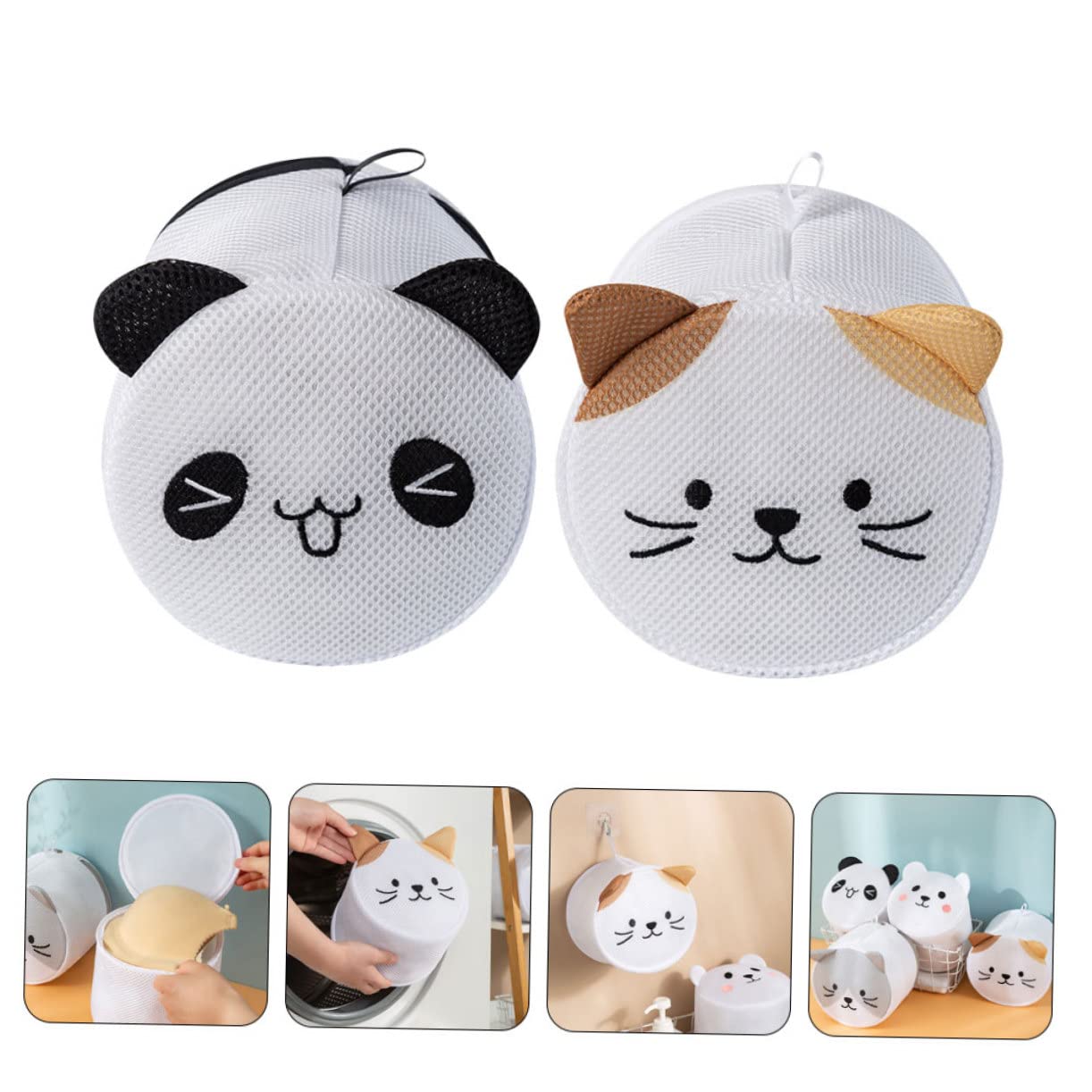 Zerodeko 3 Set Di Sacchetti Per Bucato A Rete Con Motivo A Cartoni Animati - Sacchetti Per Lavare Biancheria Intima E Calzini Per Lingerie Delicata Per Lavatrice 2 Pezzi * 3