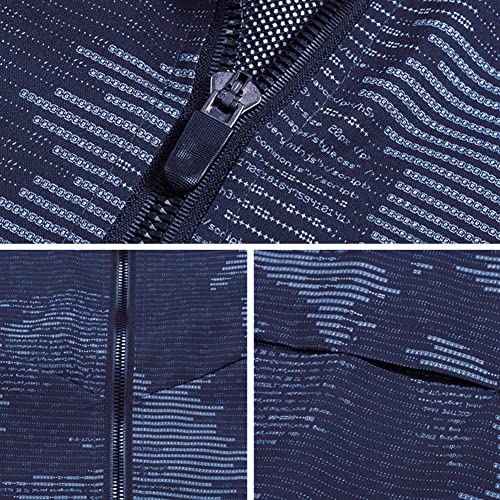 Longbida Men's Lightweight Hooded Windbreaker Windproof Hoodie Jacket Sweatshirt(Blue,L) #TOP5