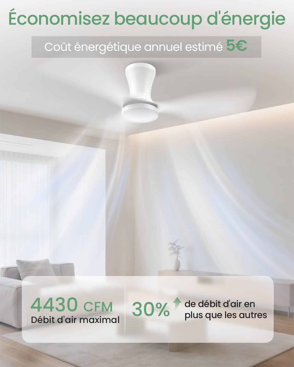 Airwit 106cm Ventilateur Plafond avec Lumiere Double Face Pale, Silencieux LED Lampe Ventilateur Airwit 106cm Ventilateur Plafond avec Lumiere Double Face Pale, Silencieux LED Lampe Ventilateur
