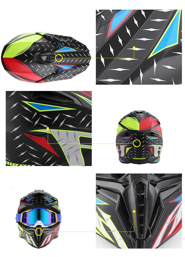 casco motocross Occhiali Moto Cross integrale MTB ATV MX Adulto bicicletta Enduro Downhill Offroad ECE