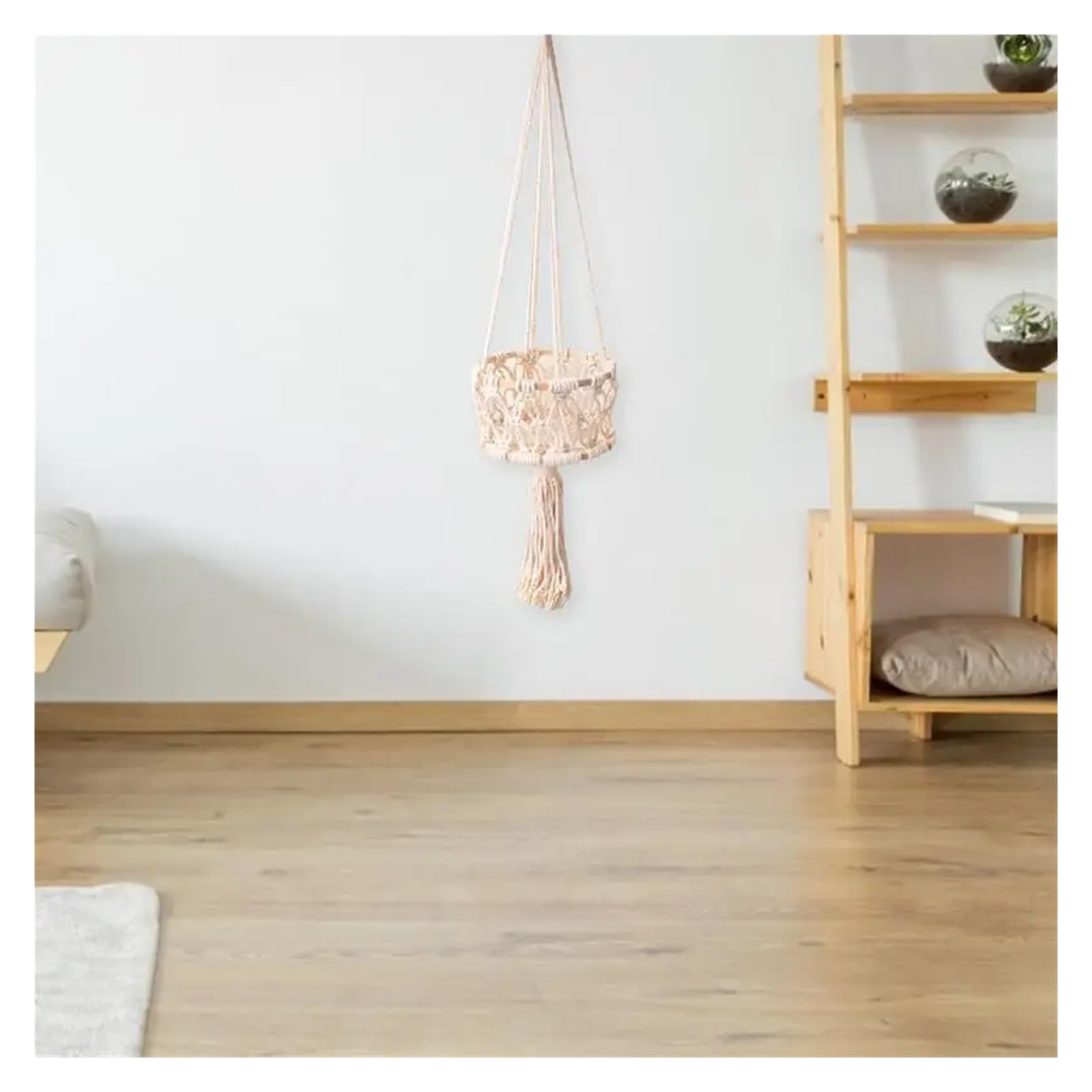 Appendini per Piante Macramè Appeso in macramè intrecciato a mano for piante, vaso da fiori, fioriera, decorazione parete, cortile, giardino, sospesa(Single layer)