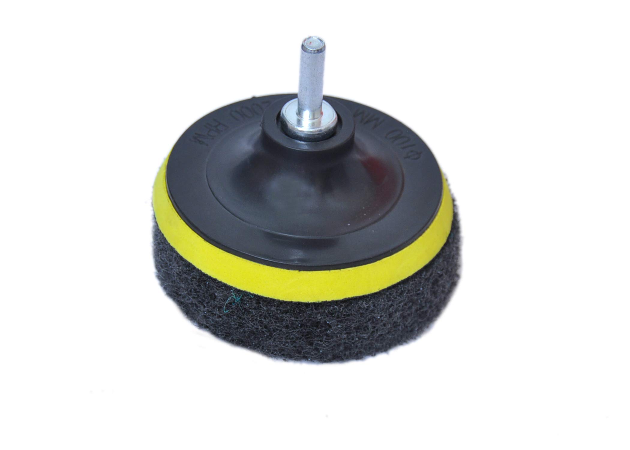 BUFFKING - Power Scrub Set Pack 4" (Black) Ultra Hard Density Compatible with Drill Machines