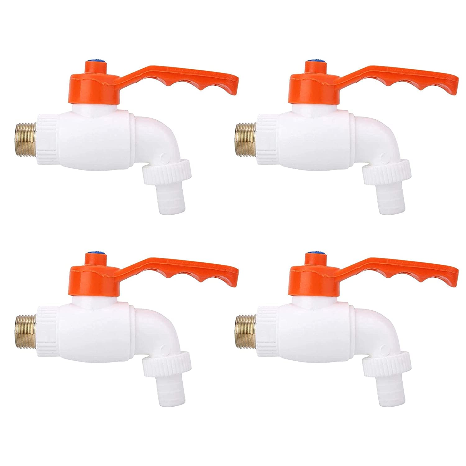 BATH GURU Plastic Heavy Duty 1/2" White Turkey Nozzle Bib Cock Tap for Bathroom Kitchen & Garden ( Pack of 4 ) (B08LZQHVPT) Amazon Price History, Amazon Price Tracker